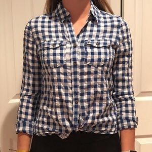 Abercrombie kids plaid button up shirt